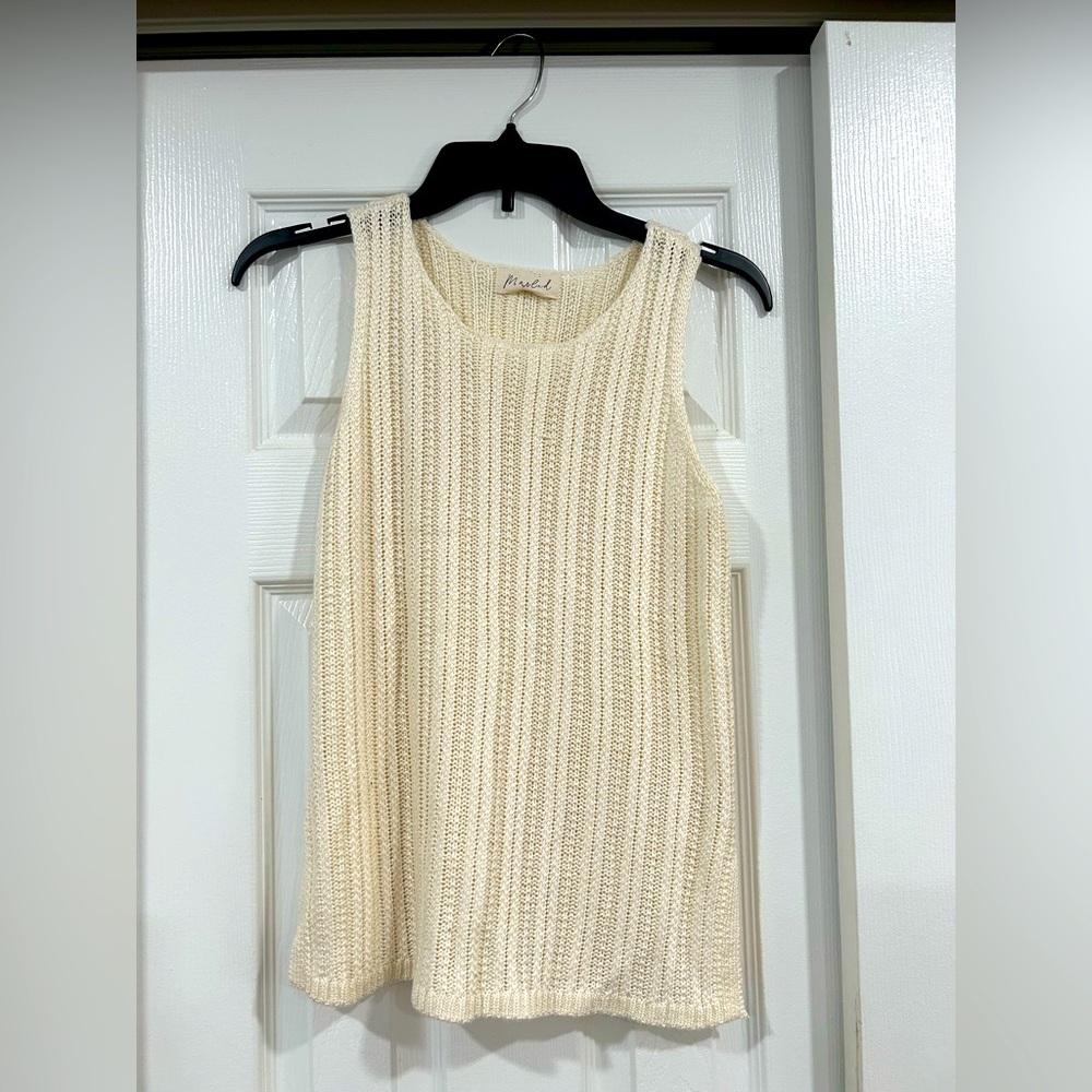 Marled Cream Knit Tank Top